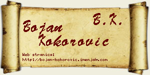 Bojan Kokorović vizit kartica